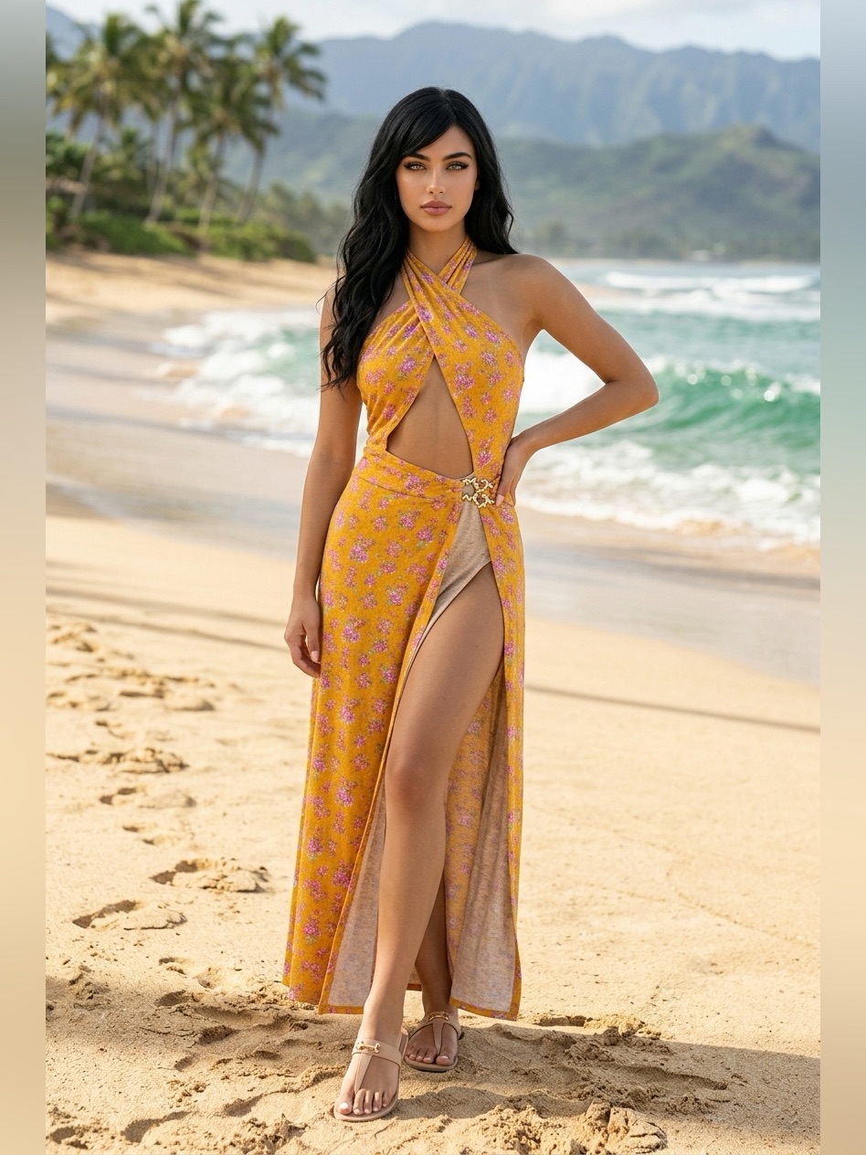 Beach Bunny Orange Sadie Midi Dress Coverup
